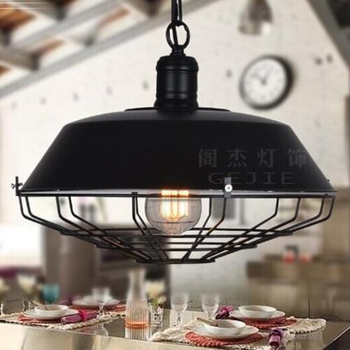 Edison Bulb for Free European American style vintage pendant lamp droplight loft Shackle Cover Iron cord pendant light