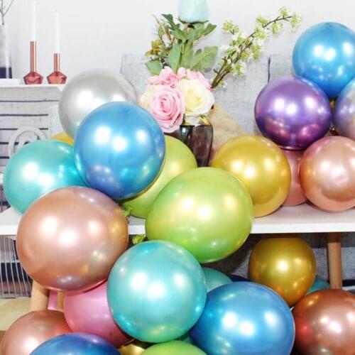 5Inch Latex Balloon Chrome Metallic Balloons Gold Silver Round Metal Balloons Birthday Wedding Baloon Party Decoration