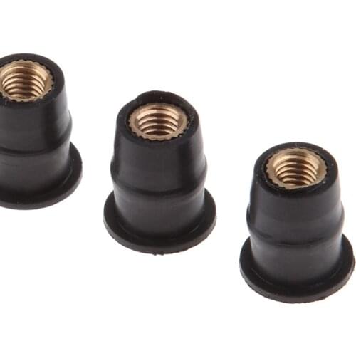 100pcs M5 Rubber WellNut Metric Motorcycle Windshield Well Nut Brass Wellnuts