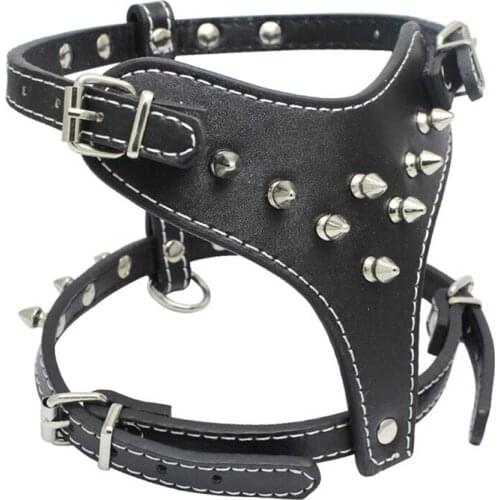 Fashion Rivet Vest Collars Chain Puppy Cat Pet Dog Harness Leash Lead Set Chest Straps Accessories Pet Supplies