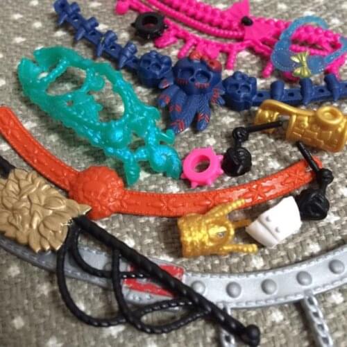 Monstering High Doll Accessories Decors Necklace Bracelet Earring belt Headbands Belts Decors Girl Party Gift Favors