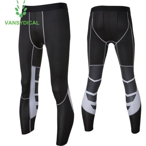 Vansydical Mens Gym Compression Pants Tights Running Sports Leggings Quick Dry Base Layer Fitness Workout Jogging Sweatpants