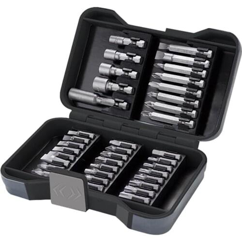 Screwdriver Bit 37Pcs Set Magnetic Electronic Drill Heads Kit Phillips Slotted Hex Nuts Key Woodworking Drilling Hand Tools