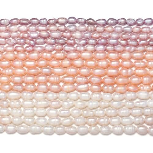Natural Freshwater Cultured Pearls Beads Oval Shape 100% Natural Pearls for Jewelry Making DIY Strand 14 Inches