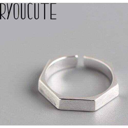 New Charming Open Hexagon Ring for Women Vintage Boho Party Rings Gothic Punk Jewelry Gifts for Girls 2021