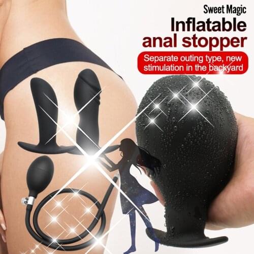 Sex Shop Anus Expansion Inflatable Anal Plug Buttplug Prostate Massage Adult Sexy Toys For Man Soft Silicone Dildo For Women
