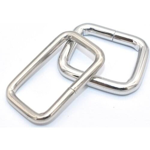 Silver Rectangle Buckle Non Welded 32/25mm Rectangle Clasp Iron Buckle DIY Belt Webbing Leather Craft Handbag Purse Accessories