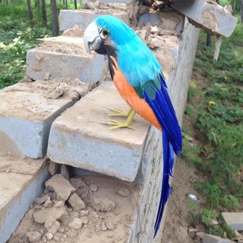 Cute polyethylene & furs lake blue parrot toy simulation bird model gift about 30cm 1338