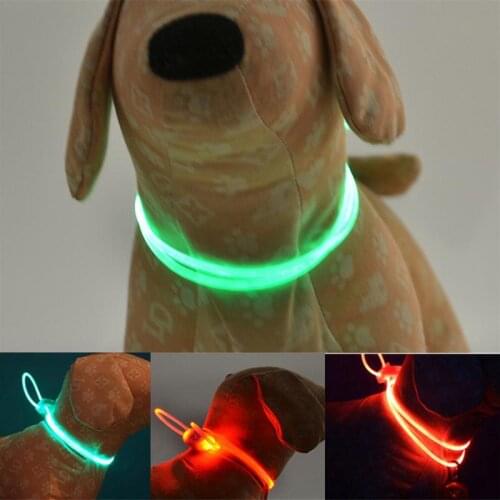 LED Pet Dog Collar Anti-Lost Luminous Adjustable Pet Safety Collar Water Resistant Flashing Light Collar For Dogs Puppy at Night