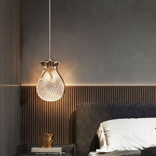 Lucky Bag LED pendant Lights Nordic Bedside Staircase Home Modern Bedroom Restaurant Art Hanging Lamp Room Light Fixture