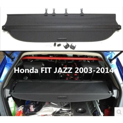 High Quality Car Rear Trunk Security Shield Trunk Cargo Cover Fits For Honda FIT JAZZ 2003-2014 (Black, beige)