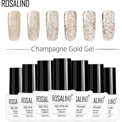 1 Pcs Sequin UV LED Gel Polish Soak Off Nail Art Champagne Gold UV Gel Varnish High Quality Nail Art Nail Gel -VL16