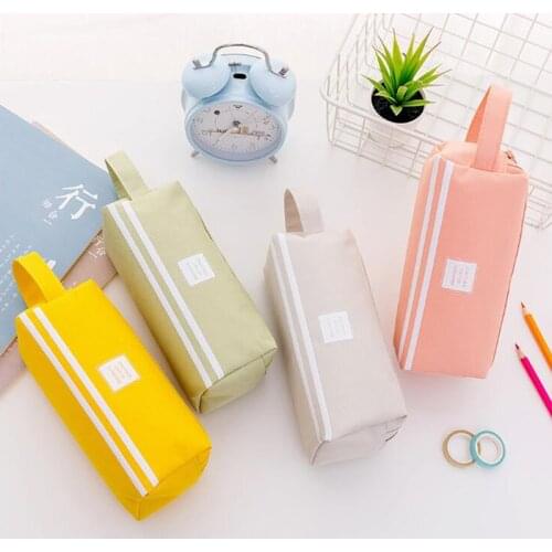 1PCS Creative Colorful Large Capacity Fabric Pencil Case Bag School Office Stationery