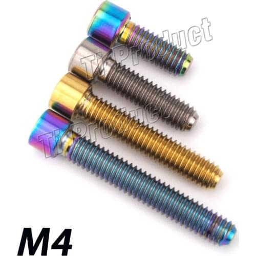 1Pcs M4 Titanium Bolts M4 X 10 14 20 25mm Allen Key Small Head Titanium Screw for Bicycle Thumb Shifter H / L Adjustment Screw