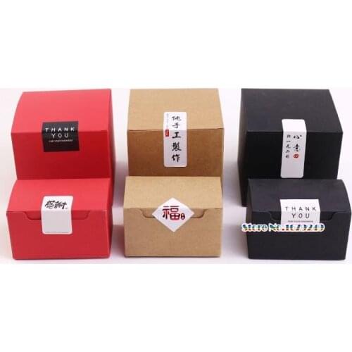 10x10x10cm Red/Brown/Black kraft paper box.Gift packaging box kraft blank carton paper gift paper boxes100pcs/lot
