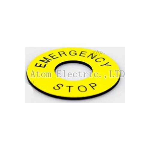 16MM aperture emergency stop button switch warning board STOP EMERGENCY double panel