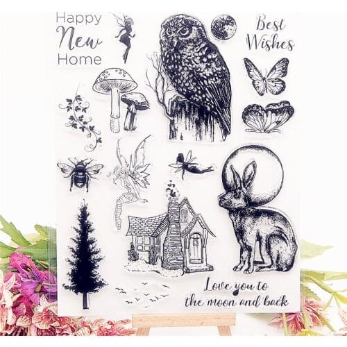 18*21.5CM Owl Transparent Clear Stamps / Silicone Seals Roller Stamp for DIY scrapbooking photo album/Card Making