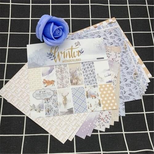 24 Sheets Winter Wonderland Scrapbooking Pads Paper Origami Art Background Paper Card Making DIY Scrapbook Paper Craft scrapbook