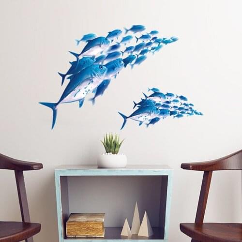 3D fishes wall Stickers kids Childrens rooms living room decoration Mural home art Decals Transparent Background stickers