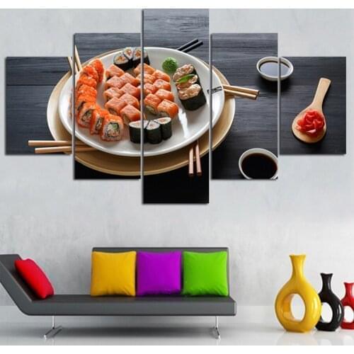 5 Pcs diamond Painting Famous Cuisine Delicious Sushi painting diamond embroidery 3d picture of rhinestones 5d mosaic home decor