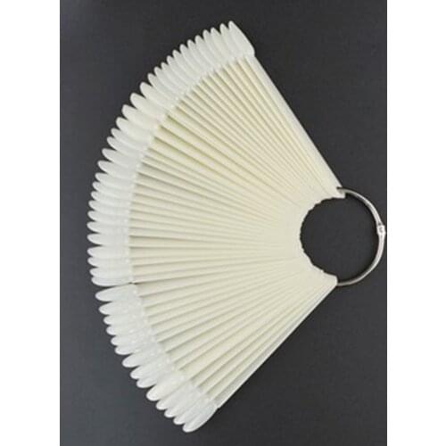 50 pcs/set Color Card Nail Art Tips Display Practice Sticks Fan Shaped Nail Polish Swatches Nail Color Sample Nail Art Tools