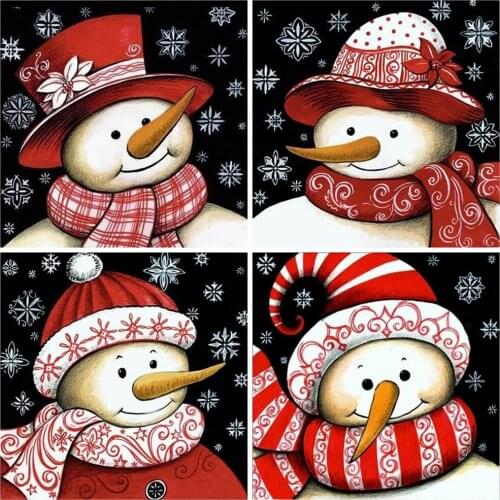 EverShine DIY Diamond Embroidery Snowman Mosaic Picture Of Rhinestone Diamond Painting 5D Cartoon Cross Stitch Christmas Decor