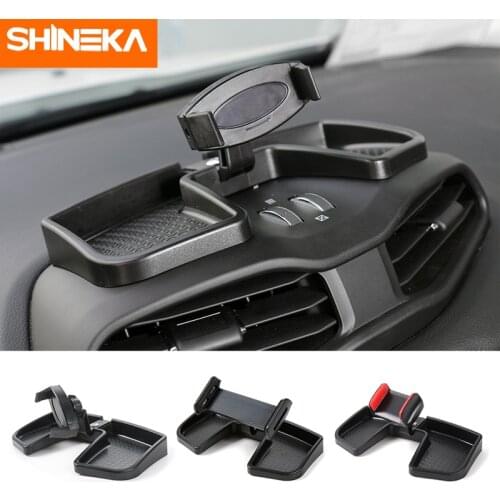 SHINEKA Car Accessories Universal Car Mobile Phone Mount Stand Holder 360 Degree with Storage Box For Jeep Renegade 2016-2019
