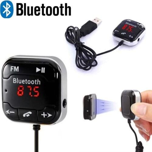 A2DP Car Kit Wireless Bluetooth FM Transmitter MP3 Player 3.5mm Audio AUX TF card Slots + Dual USB Car Charger +Magnetic sticker