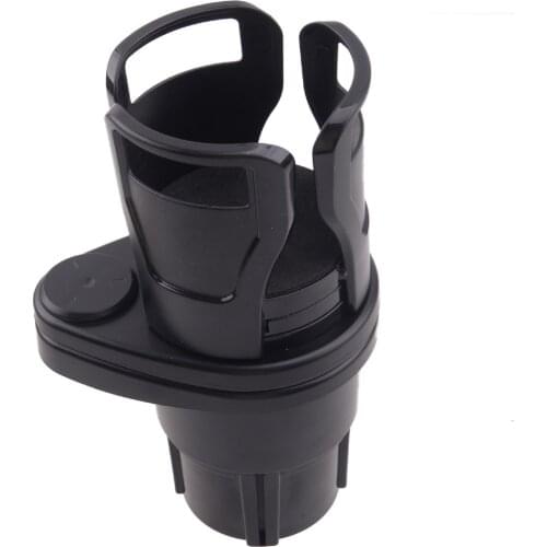 Beler Universal Car 2-in-1 Mounted Multifunctional Water Drink Cup Holder Fit For Most Vehicles Replacement ABS Black