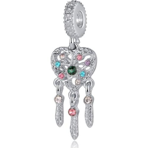 New Color Dream Catcher Pendant DIY Beads Suitable for Original Pandora Charm Bracelet Ladies Jewelry Making Gifts