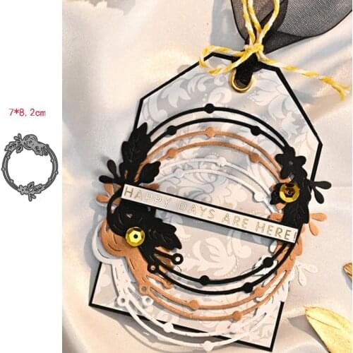 CH 2021 New Arrival Floral Flower Wreath Die Stitched Metal Cutting Die DIY Scrapbooking Craft Embossing Making Stencil Template
