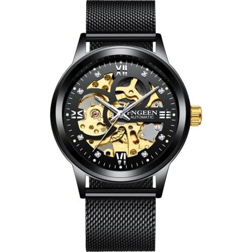 Black Automatic Watches 2020 Fashion New Tourbillon Mechanical Watches Men Clock Male Skeleton Mechanische Horloges Mens Watch