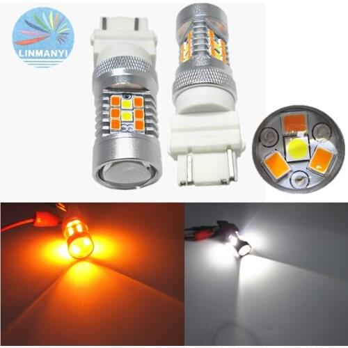 Dual Color 1157 BAY15D P21/5W Led T20 7443 W21/5W Led Bulb T25 3157 P27/7W Car DRL Turn Signal Lamp Auto Lights Bulb 12V Switch