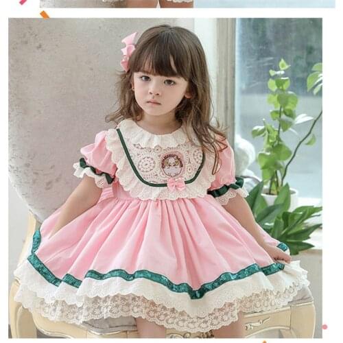 Hildren Boutique Spanish Floral Dresses for Baby Girls Turkey Vintage Frocks infant Christening Gown Toddler Vestido