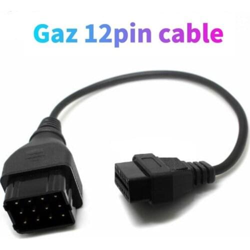 Quality A+++ Converter Cable GAZ 12 Pin Male to OBD DLC 16 Pin Female for vd DS150E cdp OBD2 Car Diagnostic Tool Adapter