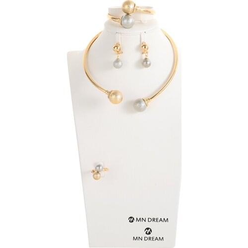 Hot Fashion Dubai Jewelry Set Rose/SilverGold color Nigerian Wedding African Beads Jewelry Sets Parure Bijoux Femme