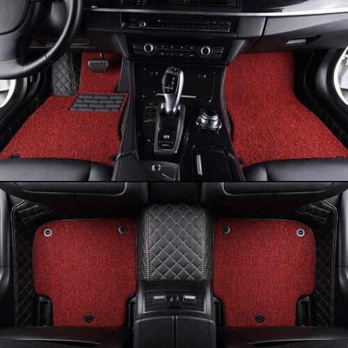 CUWEUSANG Custom Car floor Mats for SsangYong Korando Actyon Rexton Chairman Kyron Double foot mats Wearproof Carpets car mats