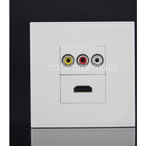 Wall Face Plate 3RCA AV + HD HDMI Port Socket Assorted Panel Faceplate Outlet