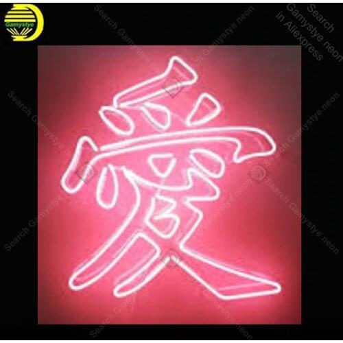 Neon light Signs Chinese Character Love Neon Bulb sign Lamp Handcrafted Beer Bar PUB neon Letrero Neons enseigne lumine