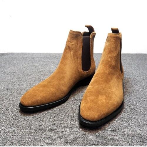2020 New Mens Chelsea Boots Ankle Boots Plus Velvet High-top Martin Boots Outdoor Walking Shoes Wear Resistant size 39-48