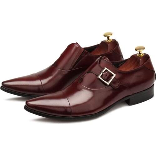 ZGZJYWM New Spring/Autumn Men Oxford Business Dress Party Wedding Pointed Toe Slip-On Office Career Mens Sapatos Shoes