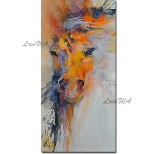 Modern Living Room Decor Large Size Horse Head Canvas Picture Oil Painting Hand Painted Animal Paintings Wall Art Crafts
