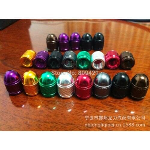 WholeSale 1000pcs/lot Automotive aluminum bicycle tire valve caps dust cover dust cap Air nozzle cap colored Valve Dust Cap