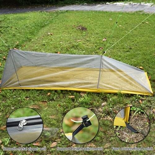 210cm Tent Single-Layer Waterproof Protective Net Amping Tent Waterproof Outdoor Hiking Tent W/Storage Bag For Outdoor Camping