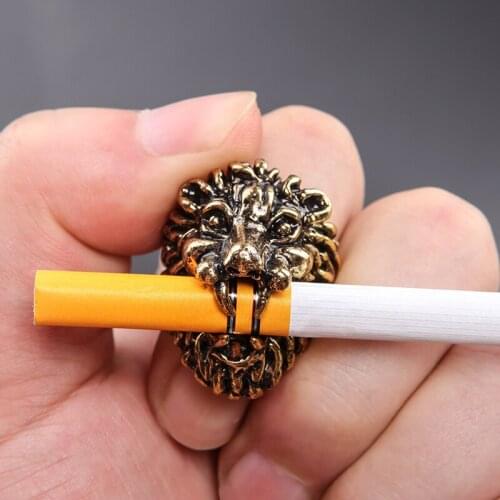 Cigarette Holder Ring Smoke Lion Design Cigarette Holder Rack Stand Finger Ring Gadgets for Men Smoking Pipe Smoking Accessories