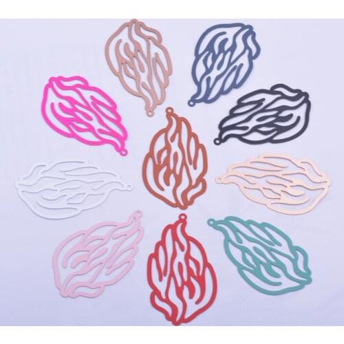 30pcs AB3754 29*50mm Filigree Big Fire Shape Charms Metal Brass Pendant Earring Findings