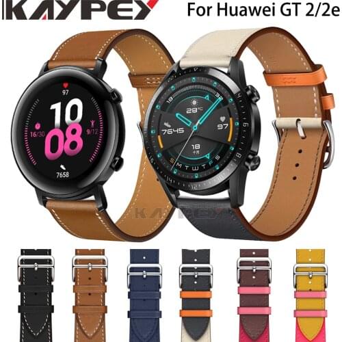 Fashion Genuine Leather Watch Band Strap for Huawei GT 2 42MM 46MM Leather Sporty Replacement Wrist band for Huawei GT 2e 2 Pro