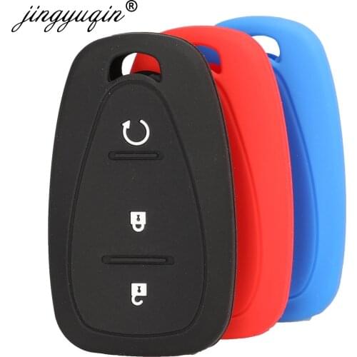 Jingyuqin Rubber Case Protector Bag Holder Shell for Chevrolet Cruze Malibu XL Equinox Buick opel Silicone Smart Car Key Cover