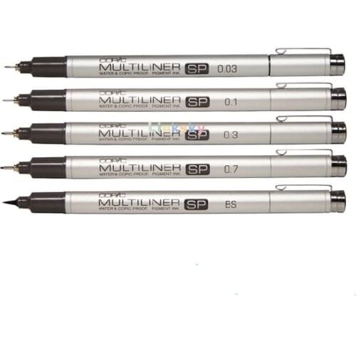 Copic Multiliner SP Fine Line Pen, Waterproof Fine Line Pen, Multiliner Size,Aluminum Bodied Pens Are Professinoal Quality