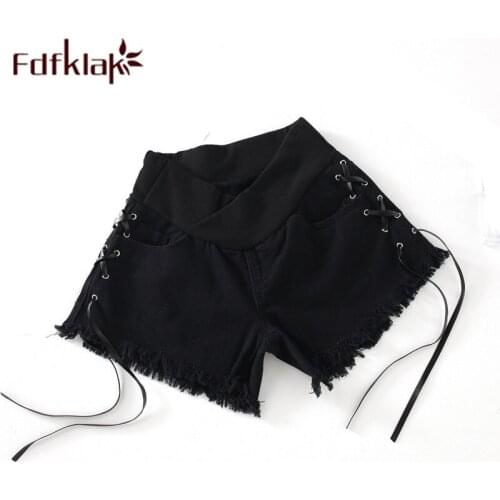 Fdfklak Low-Waisted Maternity Shorts Maternity Clothes Shorts For Pregnant Women Pregnant Women Denim Shorts Summer M-XXL F309